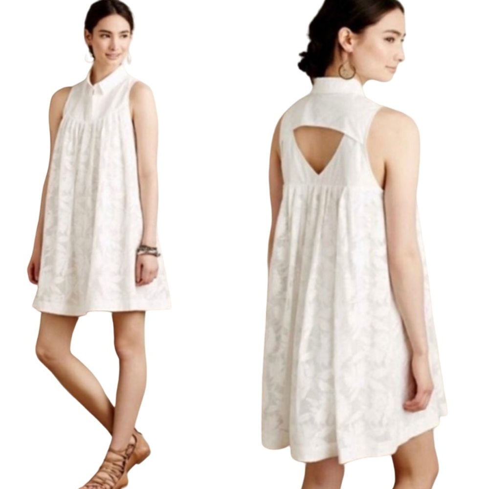 Anthropologie HD in Paris white lace swing dress XS
